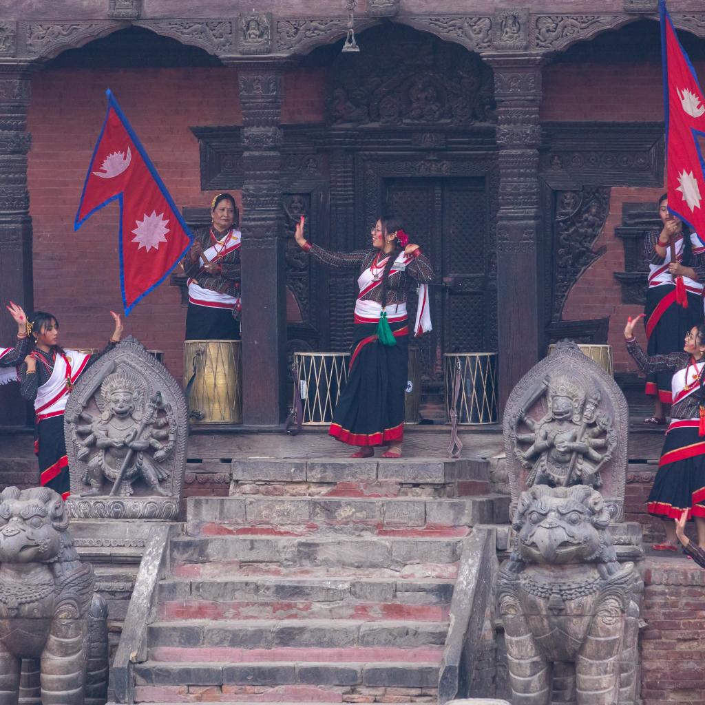 Newar community perform at Nyatapole Temple - Buy Images of Nepal ...