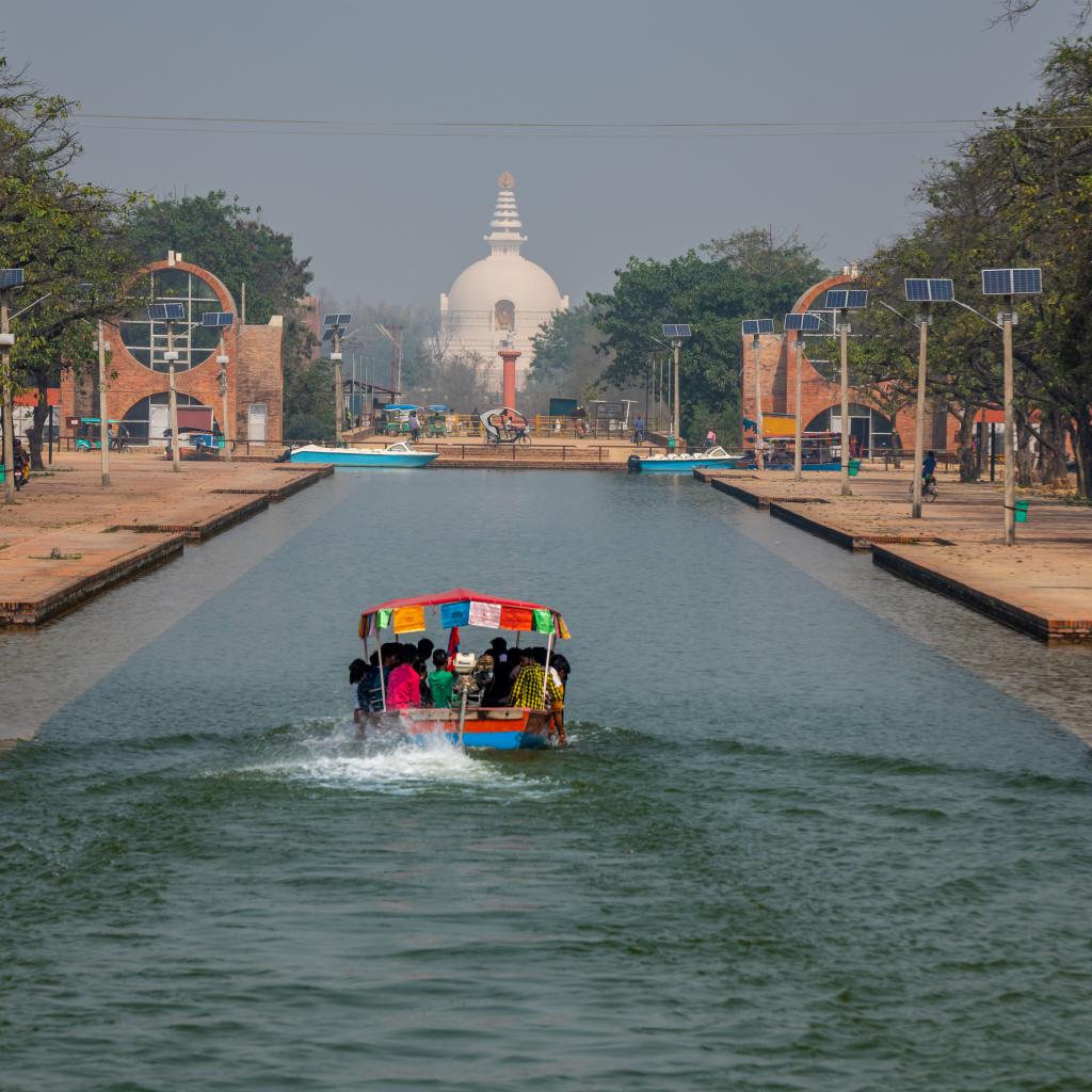 Boating near Peace Pagoda, Lumbini - photo of Nepal heritage site