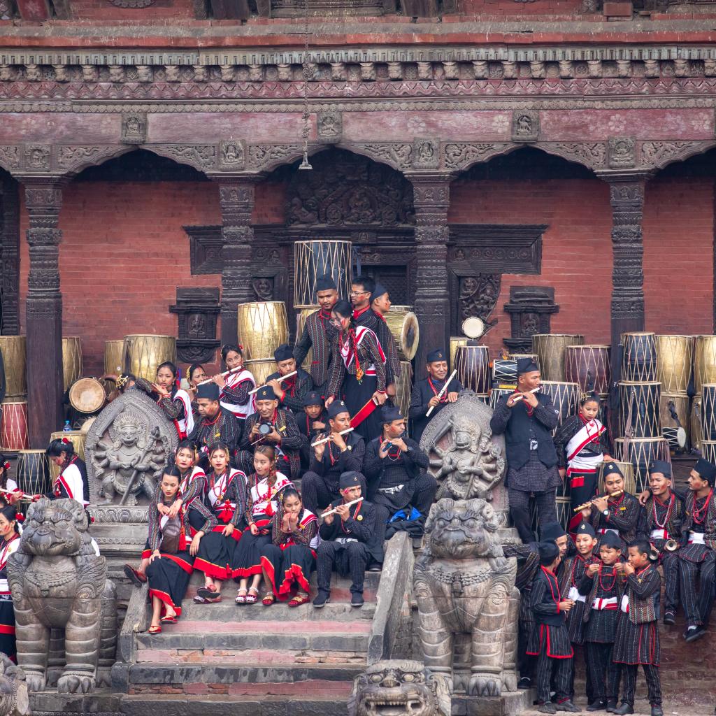 Newar community perform at Nyatapole Temple - Buy Images of Nepal ...