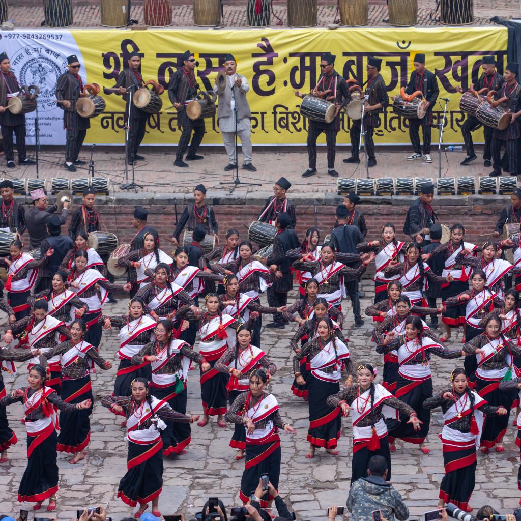Newar community perform at Nyatapole Temple - Buy Images of Nepal ...