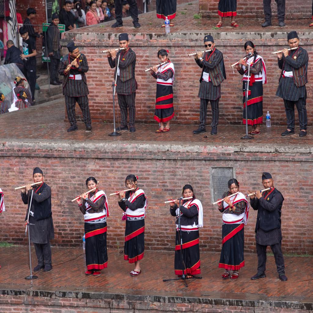 Newar community perform at Nyatapole Temple - Buy Images of Nepal ...