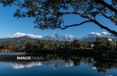 Mountain Range in fewa Lake
