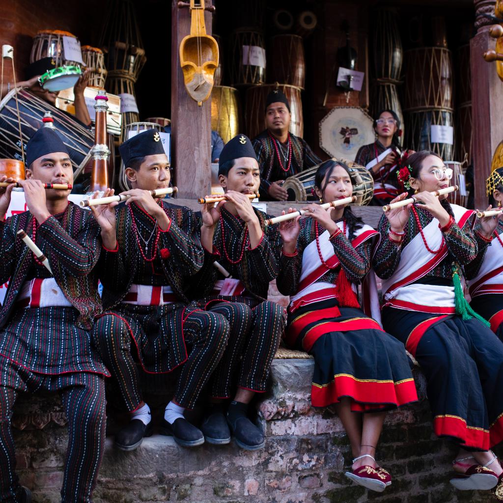 Newari music performance - Nepali images of festival culture