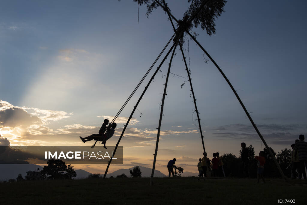 Dashain Festival Swing Buy Images Of Nepal Stock Photography Nepal