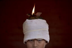 A devotee from Bhaktapur