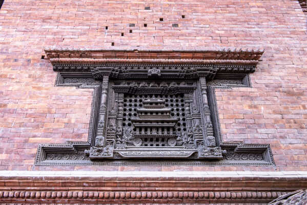 crafted wooden window, featuring with Bhairav Temple