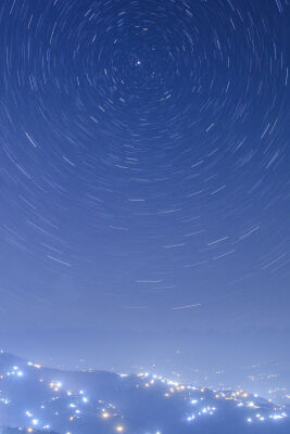 Startrail from Dhulikel, Nepal