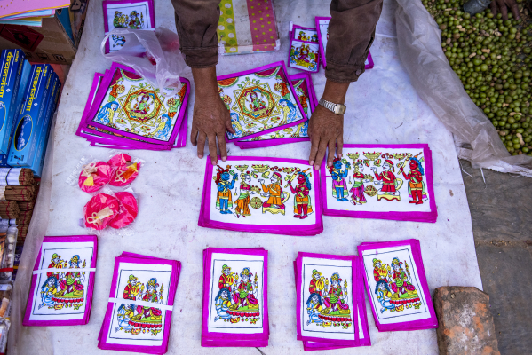 Hand-painted posters of Goddess Laxmi