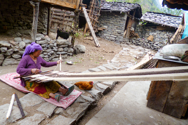 Backstrap weaving in Nepal