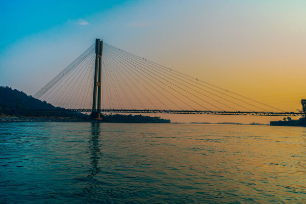 Sunset Time View Of Karnali Bridge