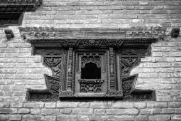 Traditional carved wooden window