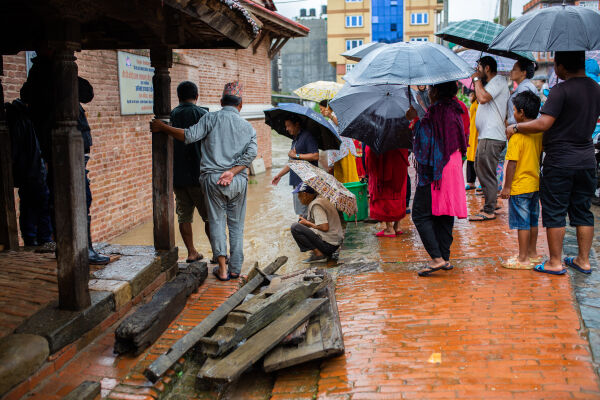 Flood at Bhaktapur, Nepal