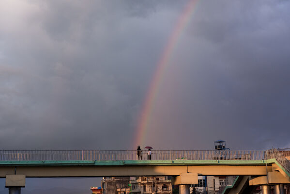 Rainbow, monsoon weather, Lalitpur, Nepal