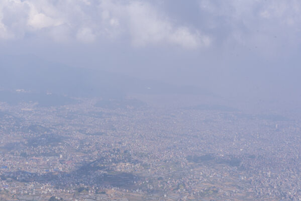 Poor visibility of the Kathmandu Valley