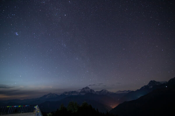 Night stars and mountains.