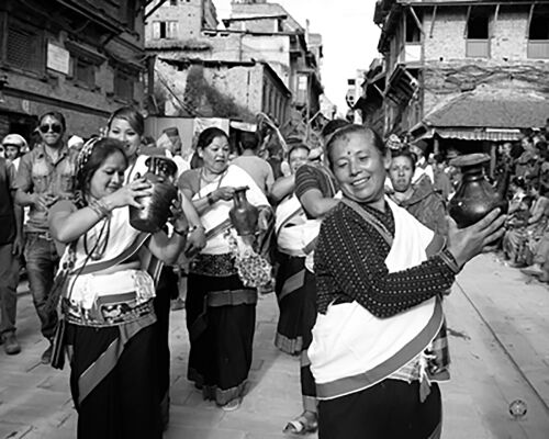 Newar women performing traditional dance