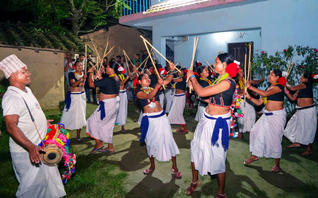Lathi Naach,Tharu Cultural Dance,Tharu Festivals(Farwest Nepal)