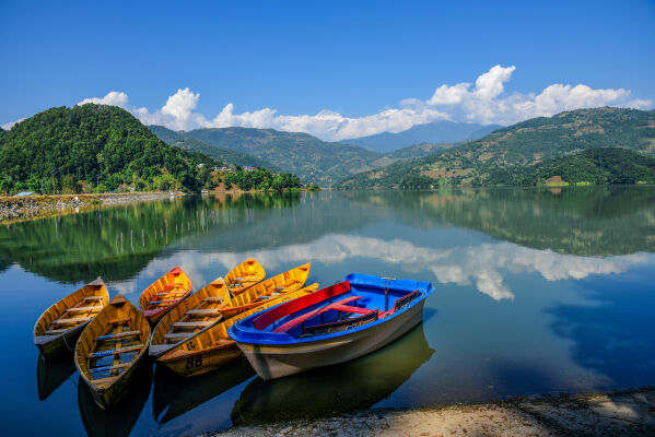 Boats in Begnas Lake