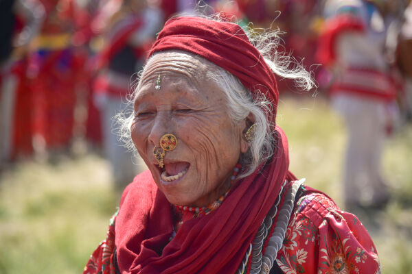 Kirant Sunuwar woman with her traditional costume