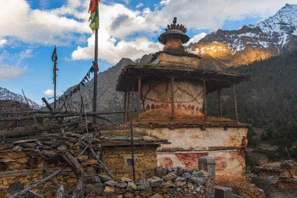 Yungdrung Bon Chorten in Ringom Village nearby Phoksundo Lake, Dolpa.