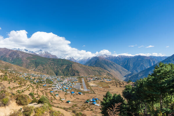 Simikot airport and mountain scape of Humla