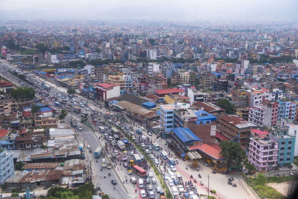 aerial view of Kathmandu