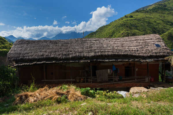 Thatching Grass hut in mountain, Khatyad, Mugu