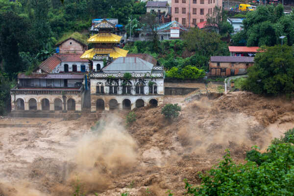 flooding across Kathmandu Valley