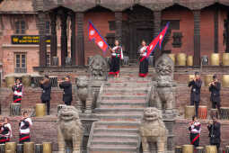 Newar community perform at Nyatapole Temple