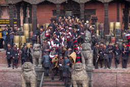 Newar community perform at Nyatapole Temple