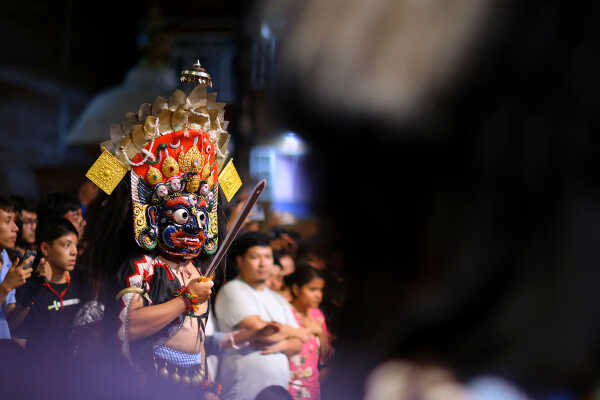 Bhaila deity performing during Layaku, Madhyapur Thimi 2082