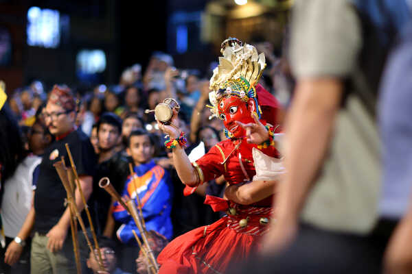 Daangi deity performing during Layaku Bhaila