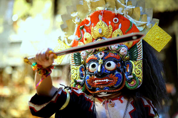 Bhaila deity performing during Layaku, Madhyapur Thimi 2082