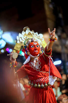 Daangi deity performing during Layaku Bhaila