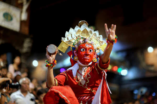 Daangi deity performing during Layaku Bhaila