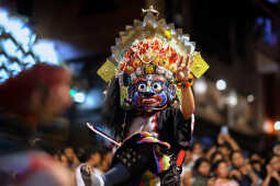 Bhaila deity performing during Layaku, Madhyapur Thimi 2082