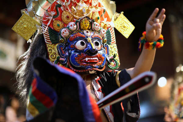 Bhaila deity performing during Layaku, Madhyapur Thimi 2082