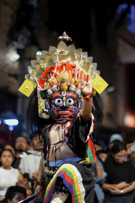 Bhaila deity performing during Layaku, Madhyapur Thimi 2082