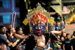 Bhaila deity performing during Layaku Bhaila 2082