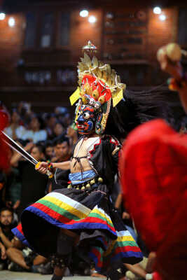 Bhaila deity performing during Layaku Bhaila 2082