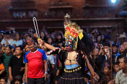 Bhaila deity performing during Layaku Bhaila 2082