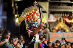 Bhaila deity performing during Layaku Bhaila