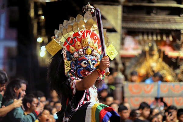Bhaila deity performing during Layaku Bhaila