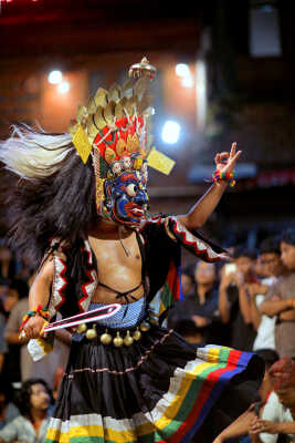 Bhaila deity performing during Layaku Bhaila