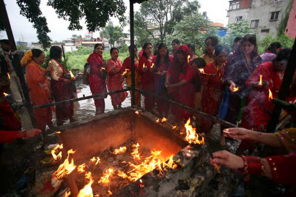 Women Observing Rishi Panchami 2025, Kathmandu