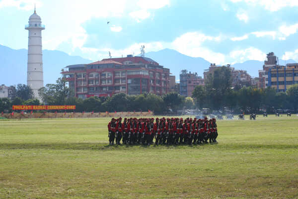 Grand Phulpati Rehearsal Held at Tundikhel, Kathmandu, for Upcoming Dashain Festival