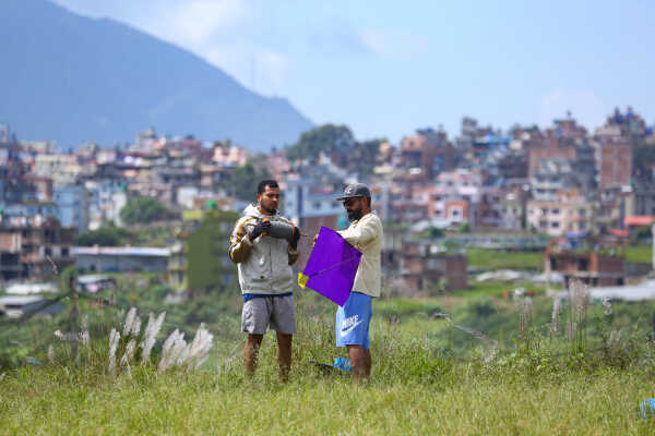 Colorful Kites Soar Over Chobhar Ahead of Dashain Festival