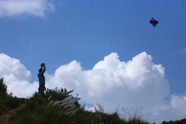 Colorful Kites Soar Over Chobhar Ahead of Dashain Festival