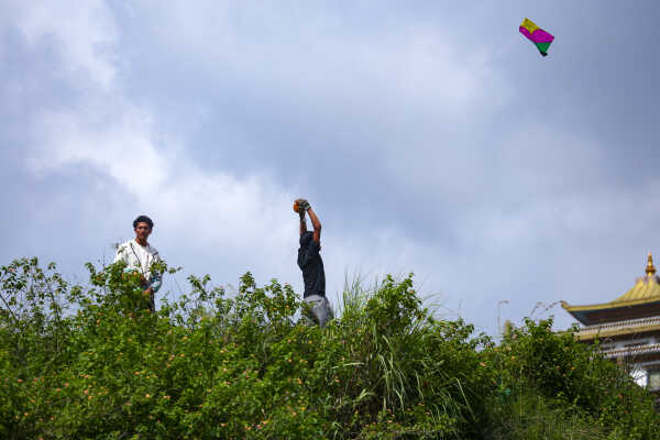 Colorful Kites Soar Over Chobhar Ahead of Dashain Festival