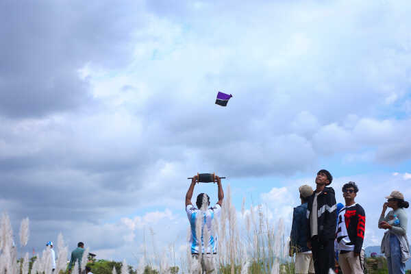 Colorful Kites Soar Over Chobhar Ahead of Dashain Festival